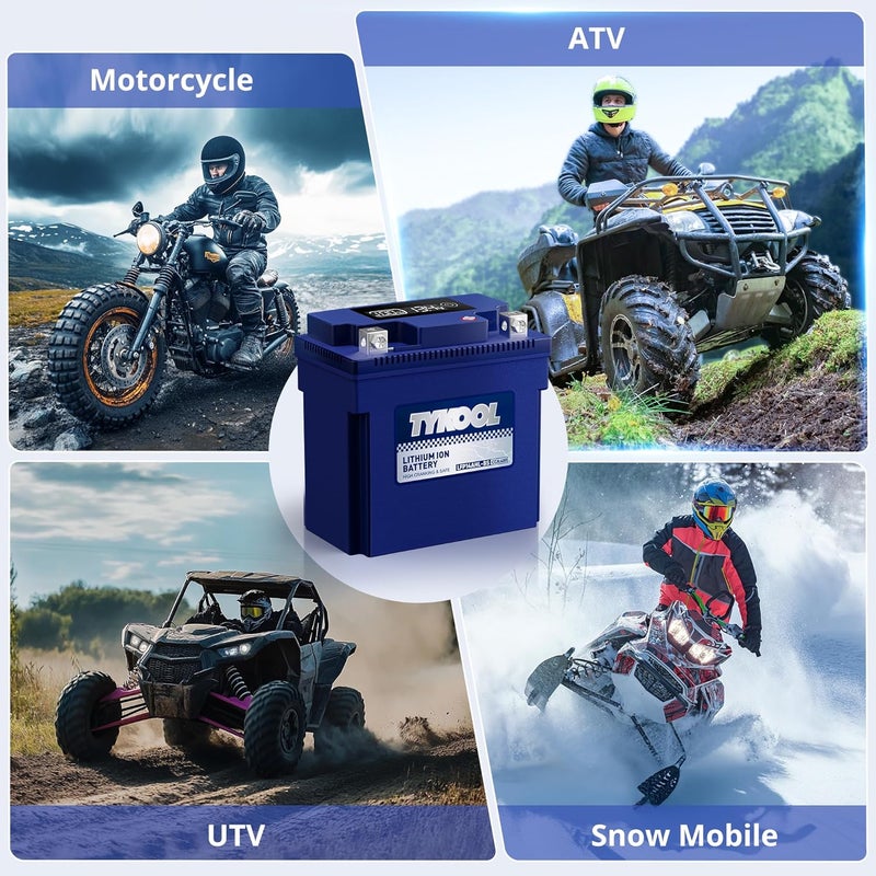 TYKOOL YTX14AHL-BS LiFePO4 Lithium Motorcycle Battery,12.8V 8Ah,480CCA,Digital Readout,Powersports Battery, Fits for Motorcycle,ATV,Snowmobile,PWC. 3X Cranking Amps,5X Longer Life.Fast Charging. - Image 3